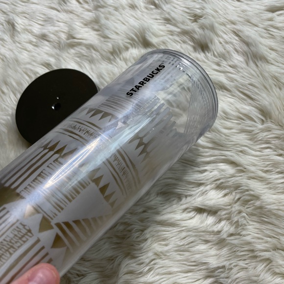 Starbucks Gold Ombre Geometric Venti Tumbler 24oz - Picture 2 of 6